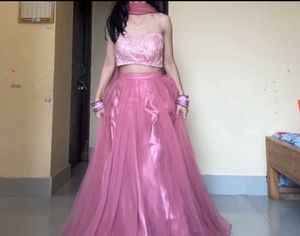 Pink Lehenga With Dupatta And Blouse