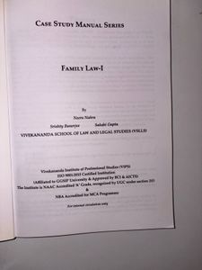 Family Law-I Book Case Study Manual