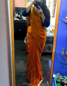 Elegant Orange Saree