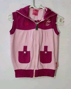Pink Sleeveless Hoodie