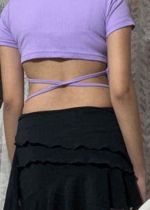Lavender Tie Around Waist Top