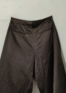 ZARA Brown Satin Straight Trouser
