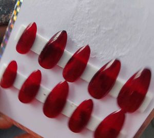 Red + Yellow Nails + Stickon + Liquid Glue