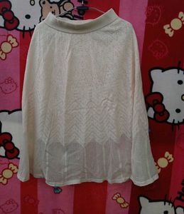 Elegant White knitted  Skirt