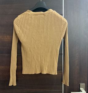 Ribbed Button-Down Cardigan