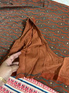 Jari Border Rust Saree