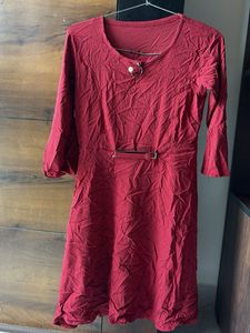 Maroon Casual Dress