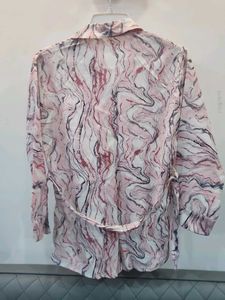 Pink Marble Print Button-Down