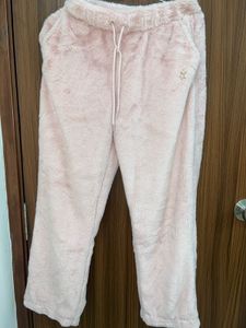 Faux Fur Baby Pink Sweats, Joggers