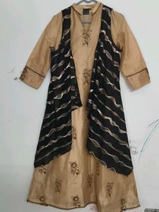 Partywear Ethnic Gawn Dress With Shrug