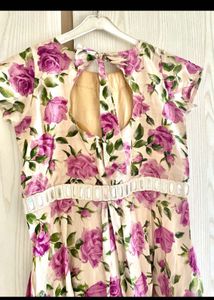 Floral Mirror Work Long Dress