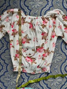 White Pink Floral Top
