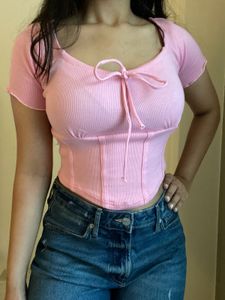 Pink Bow Corset Top