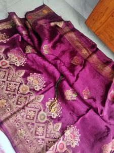 Pure Crape silk Weaving mistake Saree