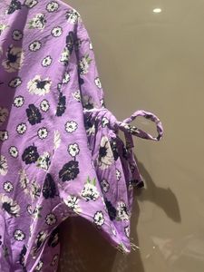 Floral Lavender Wrap Top