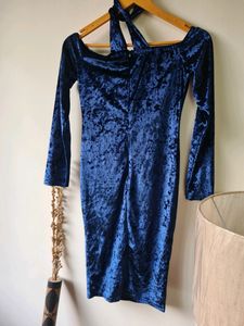Choker Style Crushed Velvet Dress