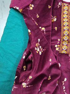 Floral Print night maxi With Dupatta