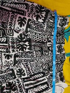 Black &amp; White Patterned Skirt