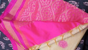 Elegant Pink Saree with matching inskirt