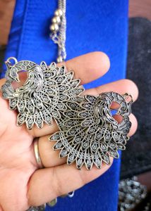 Peacock Silver Toned  Set
