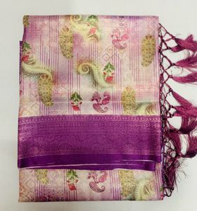 Art Silk Printed Wit Jari Border