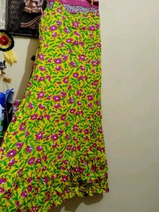 Floral Print Dress For Women Yellow Pink