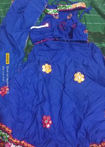 Blue Ghaghra Set For Girl