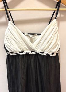 Elegant Black &amp; White Slip Dress