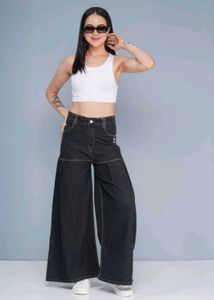 Wide Leg Denim Pants