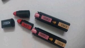 Combo Of HUDA 3 Ehyes Cheeks lips