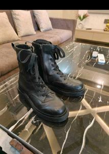 Last Price!!Black Lace Up Boots