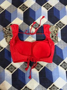 Red Embellished Sari Blouse