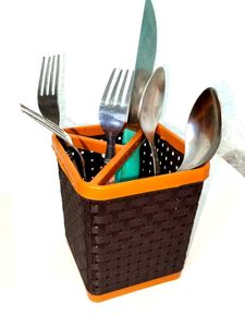 Brown &amp; Orange Woven Basket