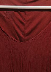 Maroon Casual Flairy Dress