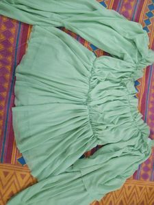 Chic Sea Green Ruffled Top