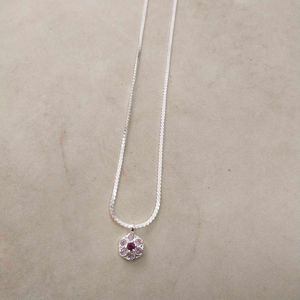 pure Silver Mix Snack Chain+Pandent 16inch