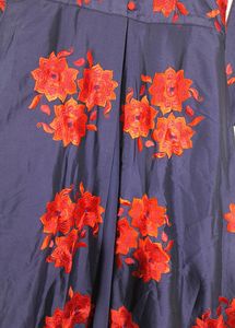 Navy Blue With Red Embroidered Gown (Women&#39;s)
