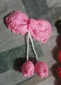 Pink Crochet Bow Hair Clip