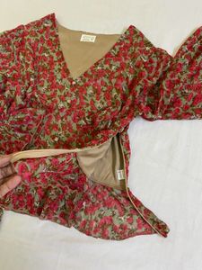 Floral Print Ruffle Blouse Bust 36
