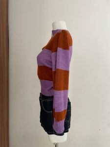 Striped Knit Pullover Sweater