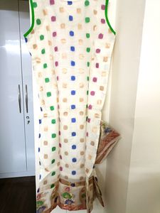Attached Sleeves Chanderi Cotton Kurta