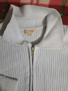 Cozy skyblue Zip-Up Sweater