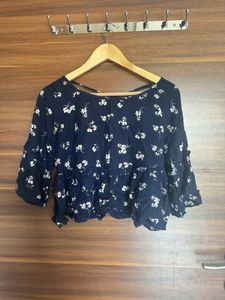 Floral Top With Designer Back