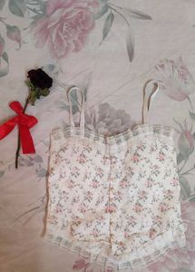 Floral Lace Trim Cami Top✨🌷
