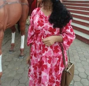 Floral Print Tiered Mini Dress