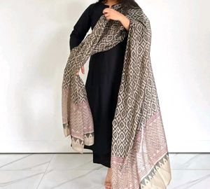 Elegant Black Kurti Set with Printed Dupatta