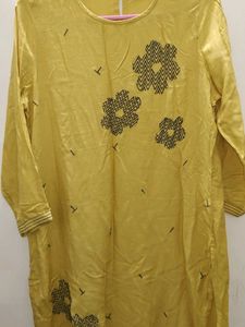 🌼 Max Mustard Yellow Stylish Kurta – Size L 🌼