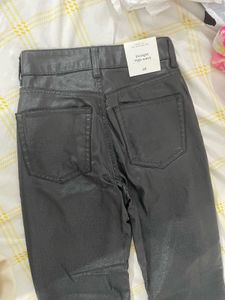 Coated Straight High Jeans