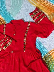 Red Embroidery Top.