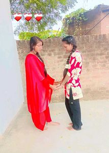 Red Dupatta with White Suit